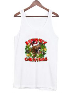Merry Christmas Bloodhound Dog Gift Tank Top AI