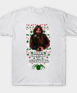 Merry Christmas ya filthy animals by The Thing T-Shirt AI