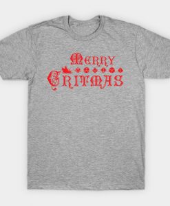 Merry Critmas Santa Sleigh Dice Xmas T-Shirt AI