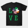 American Irish Flag St Patrick s Day Shirt Shamrock Tee T-Shirt AI