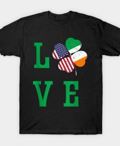 American Irish Flag St Patrick s Day Shirt Shamrock Tee T-Shirt AI