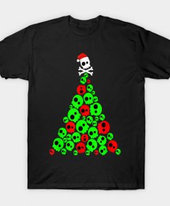 Christmas Santa Skull Tree T-Shirt AI