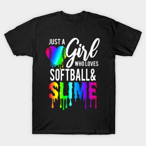 Just A Girl Who Loves Softball and Slime T-Shirt AI