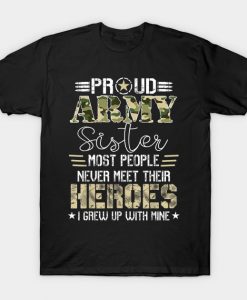 Proud Army Sister T Shirt AI