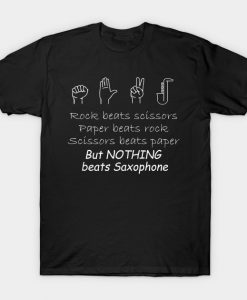 Rock paper Nothing beats saxophone T-Shirt AI