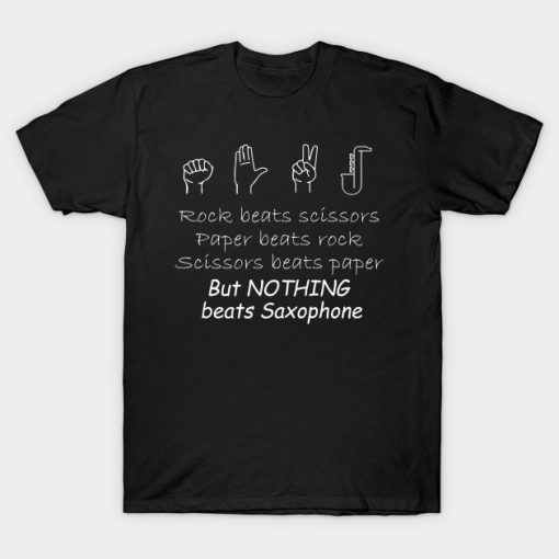 Rock paper Nothing beats saxophone T-Shirt AI