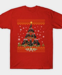 Rottweiler Dogs Tree Christmas Sweater Xmas Pet Animal Dog T Shirt AI