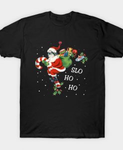 Santa Sloth Slo Ho Ho Christmas T-Shirt AI