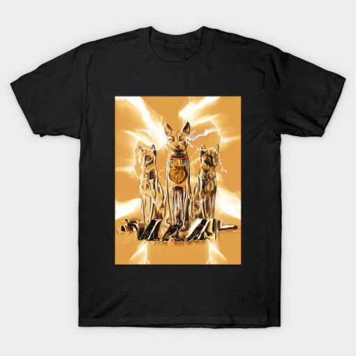 Three Egyptian Cats Geometric Artwork T-Shirt AI