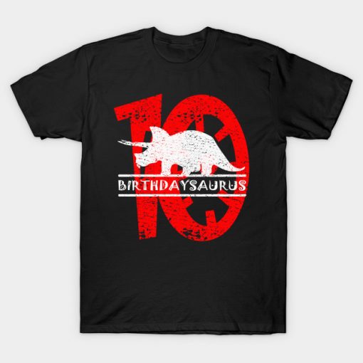 10th Birthday Dinosaur 10 Years Birthdaysaurus T-Shirt AI