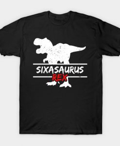 6th Birthday Dinosaur I 6 Years Old T-Rex Gift T-Shirt AI