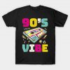 90 s Vibe Old School 90 Music Party Costume Mixtape 90s Gift T shirt AI