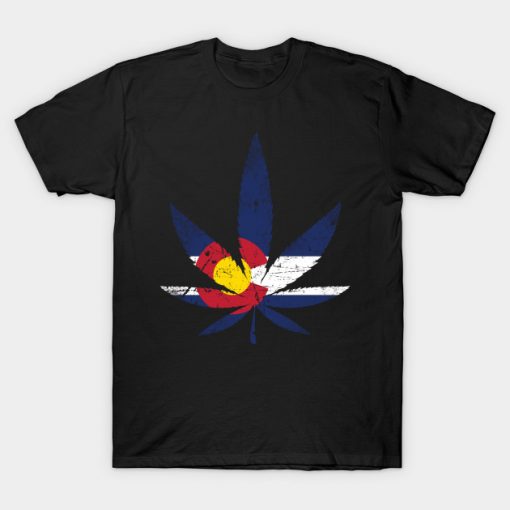 Colorado Flag Cannabis Blunts Weed Marijuana Apparel Gift T-Shirt AI