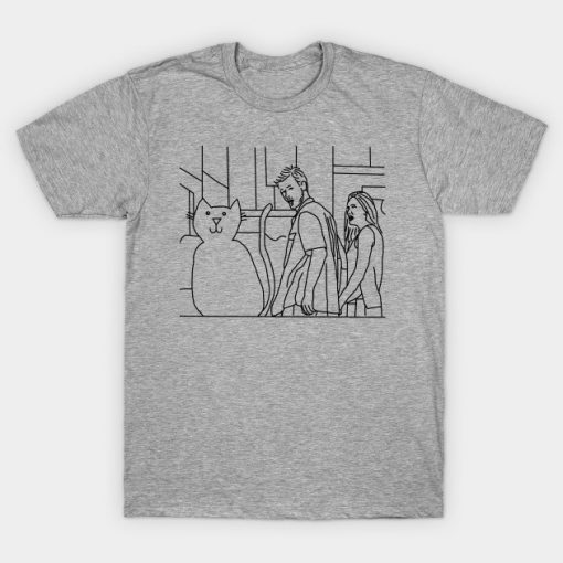 Distracted Boyfriend Yellow Cat Outline T-Shirt AI