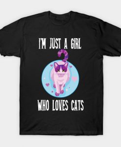 I'm Just A Girl Who Loves Cats T-Shirt AI