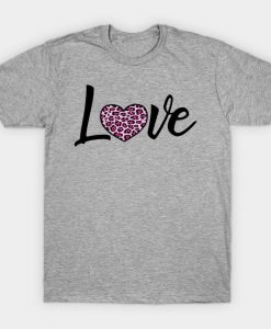 Love - Animal Print Heart T-Shirt AI