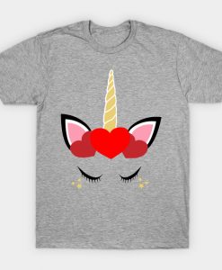 Valentine's Day Unicorn T-Shirt AI