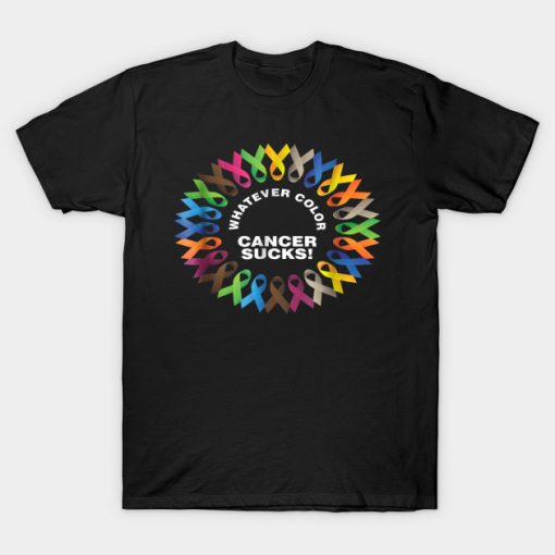 Whatever Color Cancer Sucks Fight Cancer Ribbons T-Shirt AI