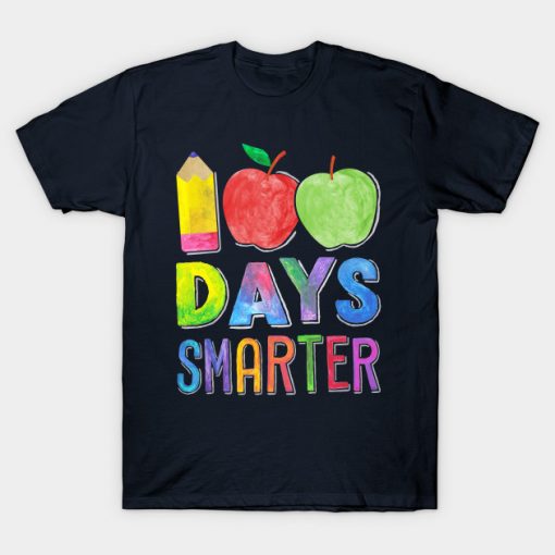 100 Days Smarter 100th Day of School Shirt Women Teacher T-Shirt AI