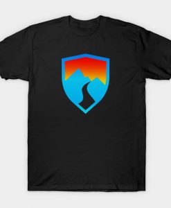 Abstract Blue Mountain Sunset Squad T-Shirt AI