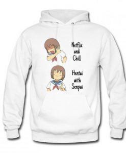 Anime Netflix and Chill Hentai with Senpai Hoodie AI