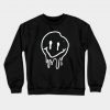Black Melting Smiley Crewneck Sweatshirt AI