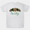 Buffalo Plaid Leopard Shamrock Clover Lucky St Patricks Day T-Shirt AI