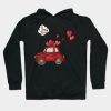Doodle Red Car Valentine's Day For You Dark Hoodie AI