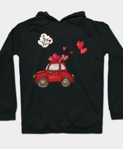 Doodle Red Car Valentine's Day For You Dark Hoodie AI