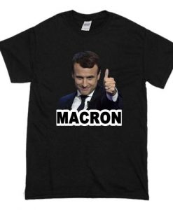 Emmanuel Macron Black T Shirt AI