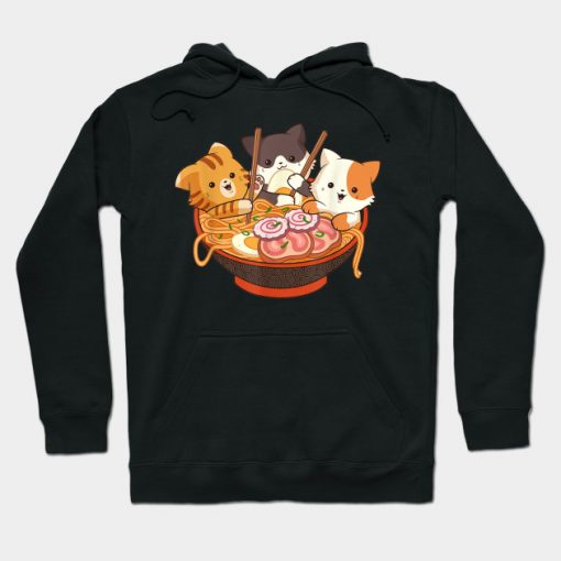 Kawaii Cute Anime Cats Otaku Japanese Ramen Noodles Gift Hoodie AI
