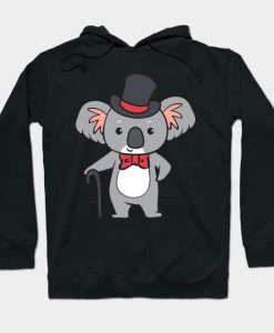 Koala - with cylinder and walking stick Hoodie AI