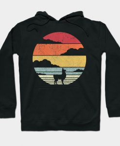 Llama Shirt. Retro Style Alpaca Hoodie AI