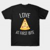 Love At First Bite Pizza Heart T-Shirt AI