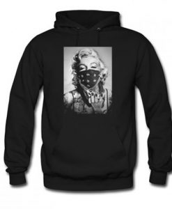 Marilyn Monroe Black Bandana Hoodie AI