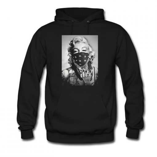 Marilyn Monroe Black Bandana Hoodie AI