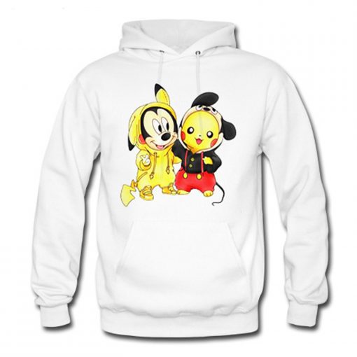 Mickey Mouse And Pikachu Hoodie AI