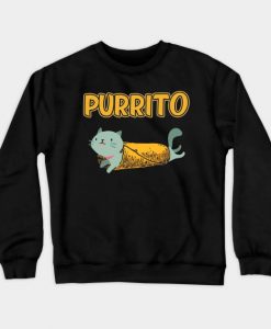 Purrito Funny Cute Burrito Cat Pun Gifts for Everyone Crewneck Sweatshirt AI