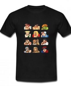 Street Fighter 2 Continue Faces T Shirt AI