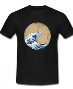 The great wave off Kanagawa Godzilla T Shirt AI