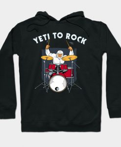 Yeti To Rock Drumming Gift Print Funny Bigfoot Drummer Print Hoodie AI