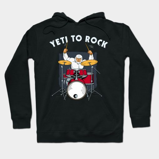 Yeti To Rock Drumming Gift Print Funny Bigfoot Drummer Print Hoodie AI