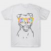cheerful bull Terrier dog with glasses T-Shirt AI