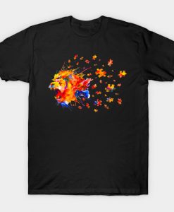 Autism Awareness Roar Cute Lion Puzzle T-Shirt AI