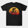 Vintage Mountain Biking Outdoor Retro Sunset Graphic Premium T-Shirt AI