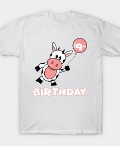 9th birthday children cow boy girl T-Shirt AI