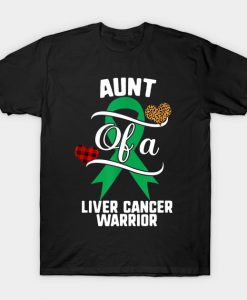 Aunt Liver Cancer Awareness Leopard Buffalo T-Shirt AI