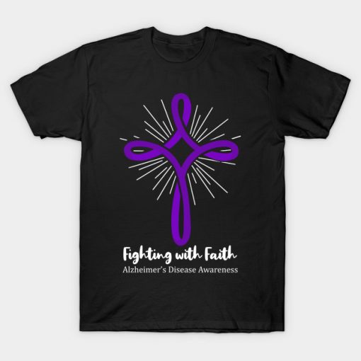 Fighiting With Faith Alzheimer's Disease Awareness T-Shirt AI
