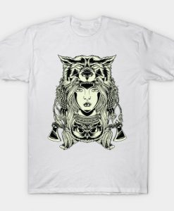 Wolf girl art T-Shirt AI