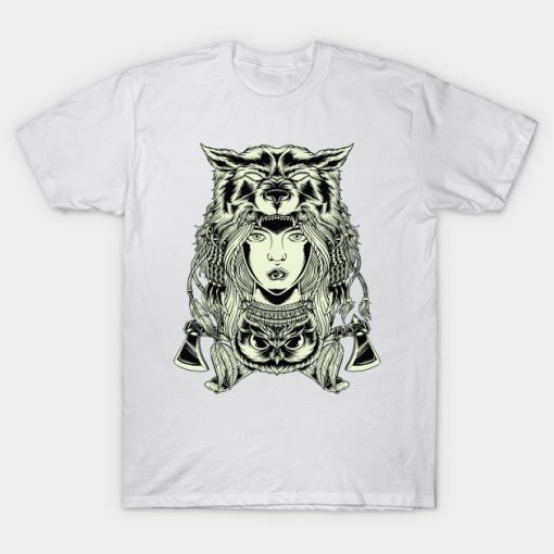 Wolf girl art T-Shirt AI